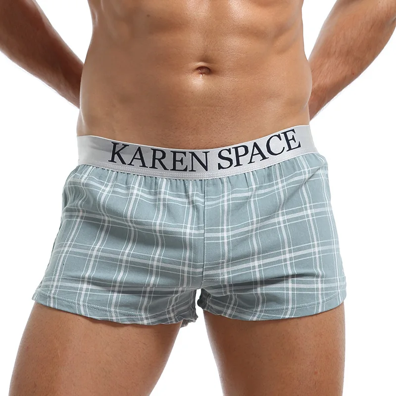 

Modern Boxer Shorts Plaid Lounge Home Pyjama Cotton Panties Modal Underpants Breathable Comfortable Sleepwear