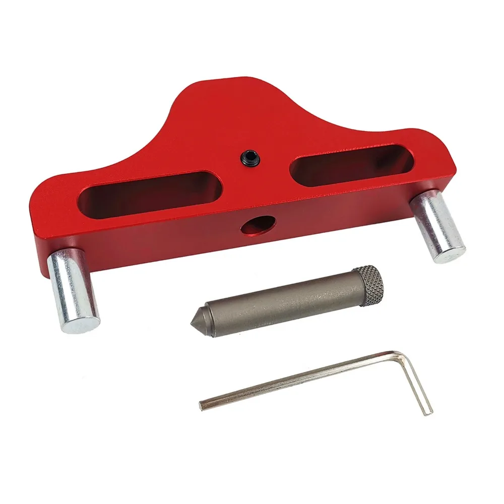 Durable Aluminum Alloy Center Finder Tool 95mm Drilling Marking Marking Gauge Tool Red Center Line Scriber Carpentry Use