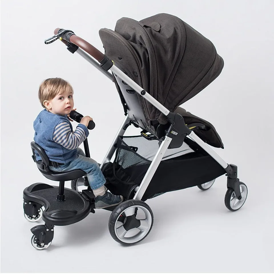 Child Standing Plate with Seat Baby Strollers Pedal Adapter Kid Standing Plate with Seat Pushchair Step Board Accessories