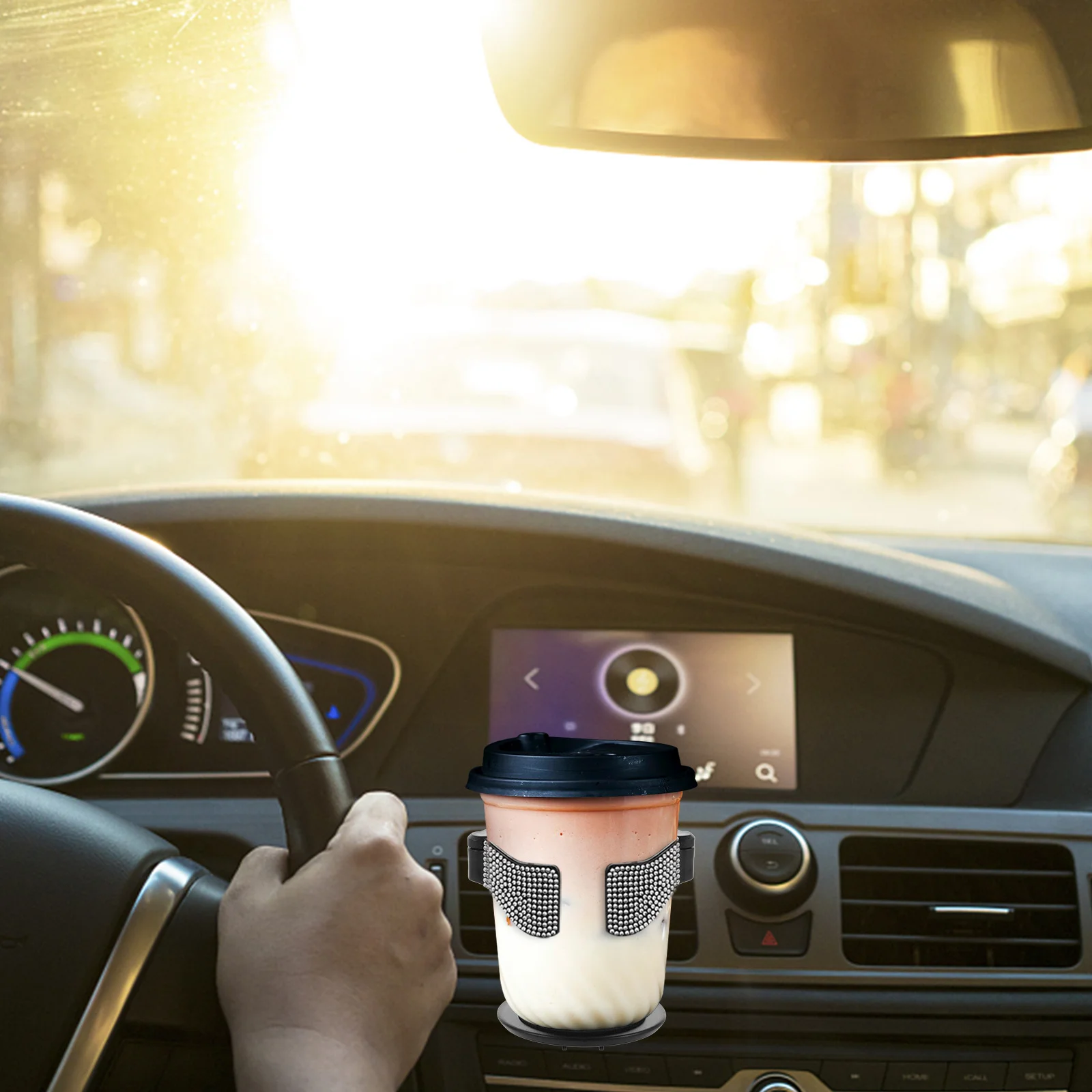 

Car Vent Cup Holder Rhinestone Embellished Auto Cup Holder Durable Air Vent Outlet Mount Bling Car Accessories