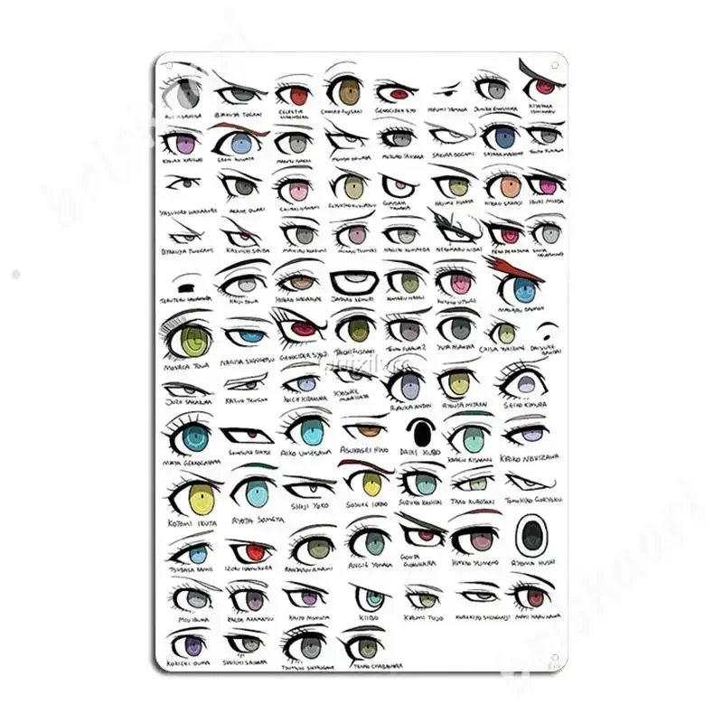Danganronpa Eyes Metal Signs Club Bar Cave Printing Wall Decor Tin sign Posters