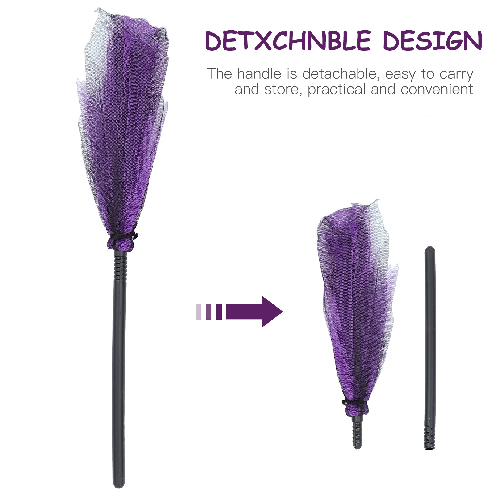 

1Pcs Halloween Witch Broom Plastic Mesh Costume Prop Party Accessory Decorative Flying Broomstick Cosplay Witchcraft