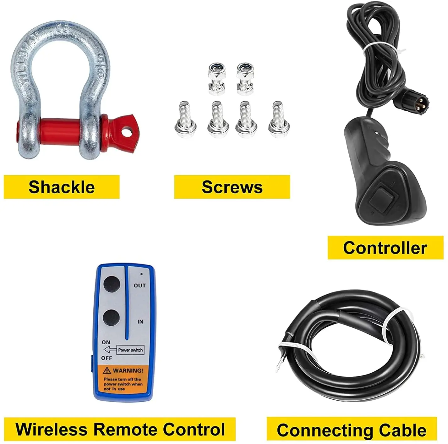 Guincho elétrico de corda sintética para caminhões, rvs, ATV, UTV, 12V, 4x4, 13500LBS, controle remoto, 2pcs