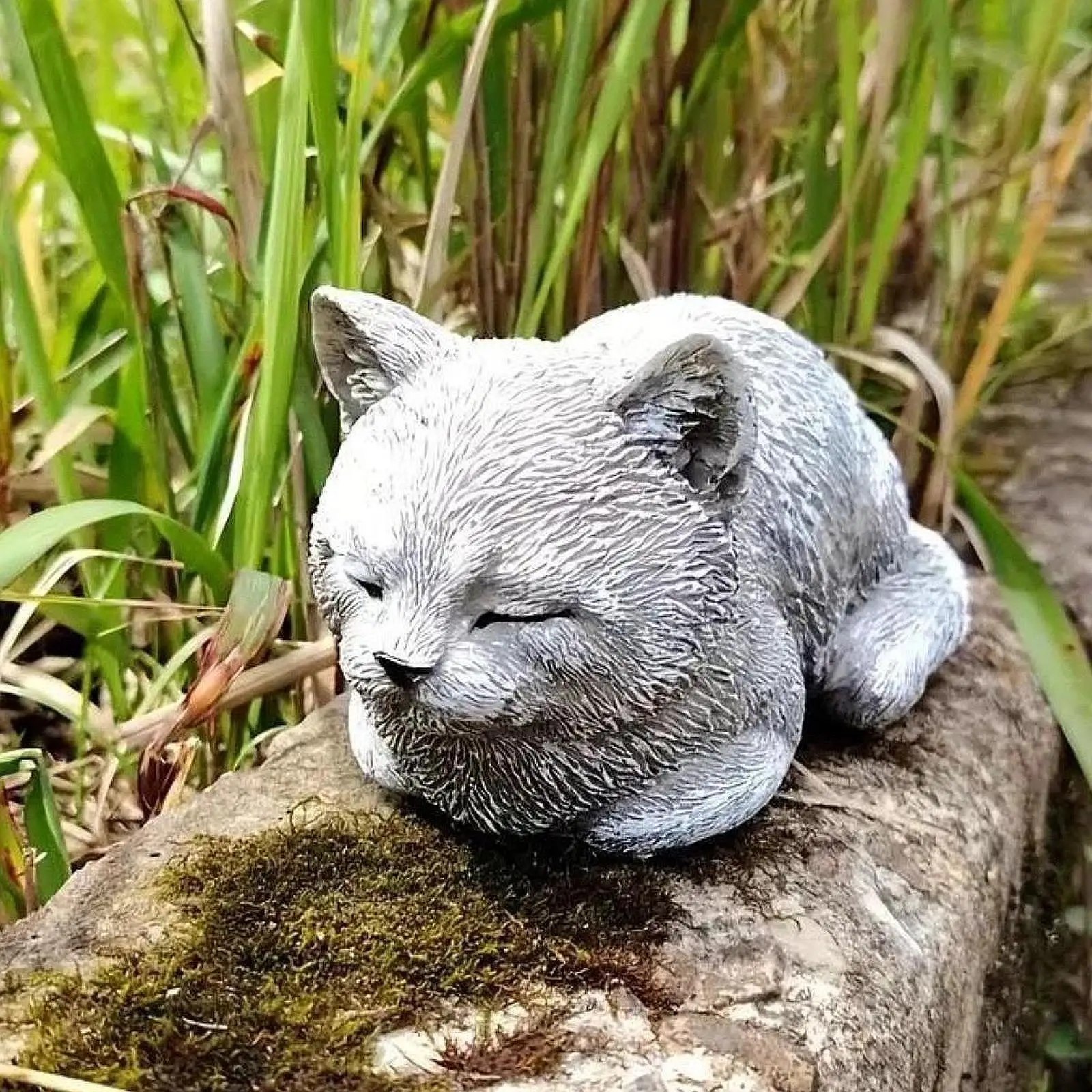 Schlafende Katze Skulptur Denkmal Katze Ornament Geschenk Balkon lustige Veranda Terrasse Rasen Einweihung sparty Garten Katze Figur