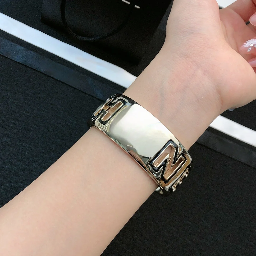 

New fashion style white edge comic cutout letter opening bracelet