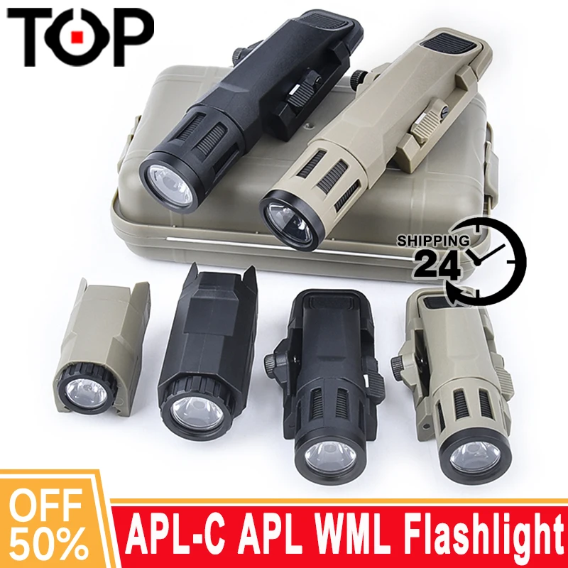 

WADSN APL Flashlight APL-C INFORC Light WML Pisto Lamp Tactica Airsof APl Nylon Hunting Weapon Gun Spotlight Rifl Fit 20mm Rai