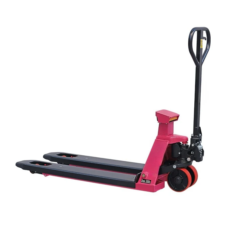 

Small ground cattle belt weighing manual hydraulic pallet truck forklift