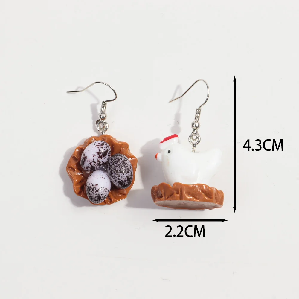 New Funny Hen Eggs Drop Earrings for Women Girls Creative Cute Chicken Egg Nest Dangle Earring personalized Jewelry Easter Gifts