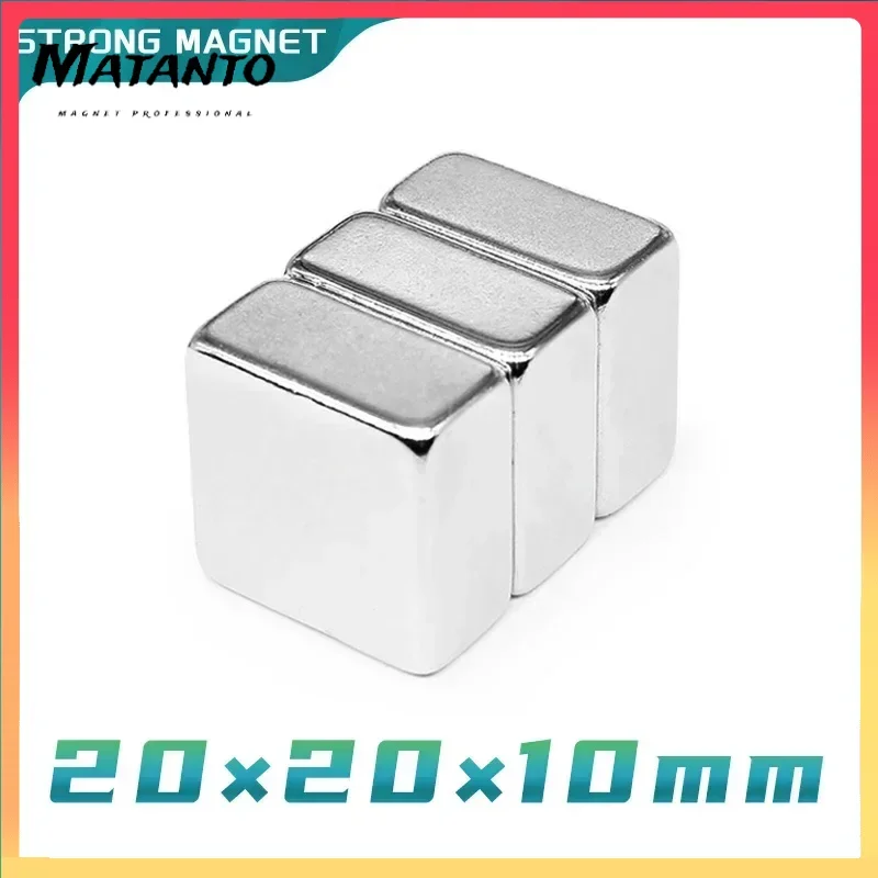 20x20x10 mm Powerful Strong Magnetic Magnets Sheet N35 Square Stong Magnets 20x20x10mm  Neodymium Magnet 20x20x10