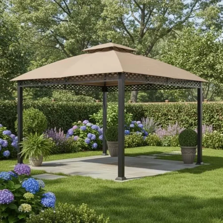 Reinforced RipLock 350 Replacement  Top Cover for Oakmont 10' x 12' Gazebo Models L-GZ1188PST-A A111007800 Weather-Resistant Po
