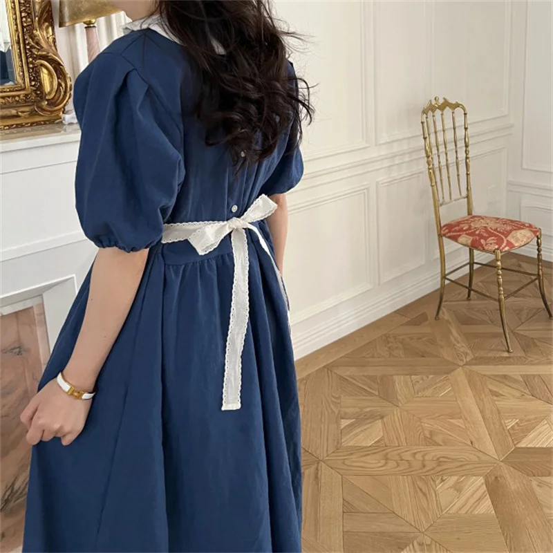 Family Matching Clothes Spring Summer Girl  Dress Mother Daughter Short-sleeved Cotton Dress Women Long skirt Sisters Look