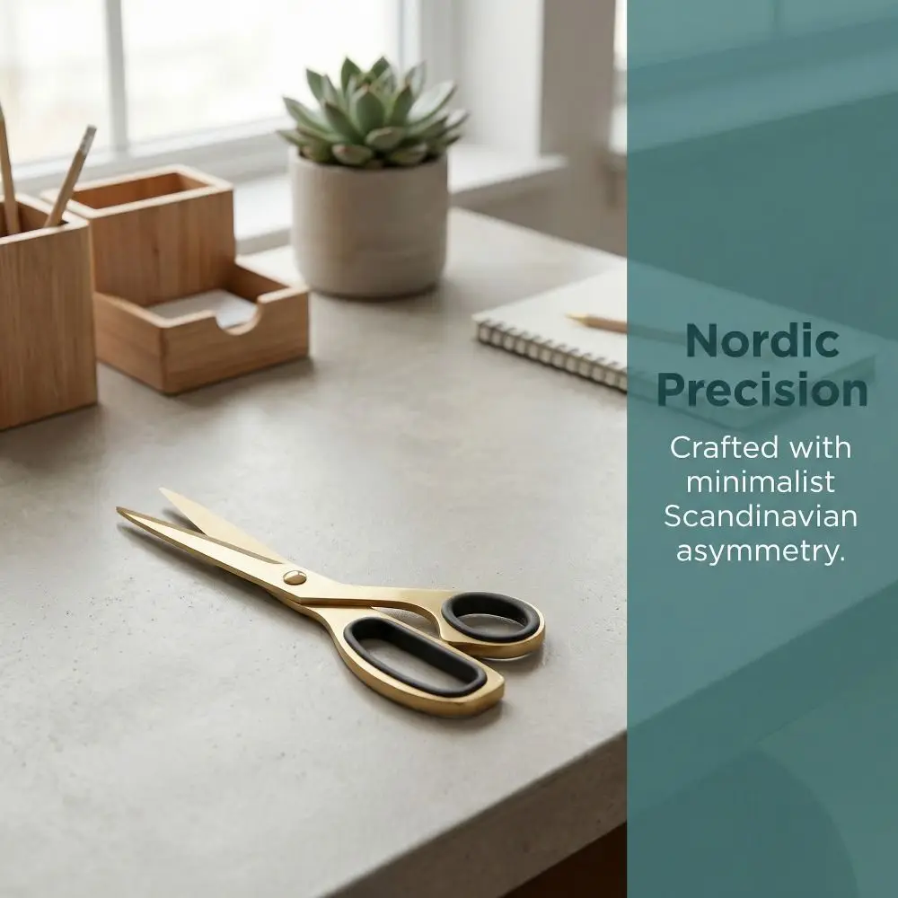 

Black and Golden Golden Scissors Lightweight Asymmetrical Design Simplified Golden Scissors Nordic Style Modernity