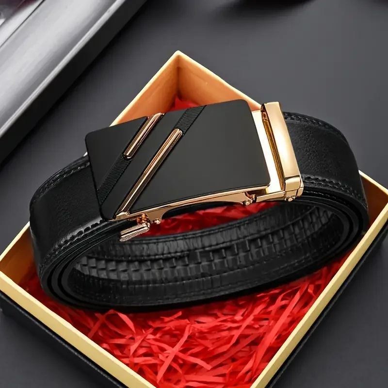 

Men belt Leather Belt Metal Alloy Automatic Buckle Brand Luxury Design Waist Belts for Men Strap Male