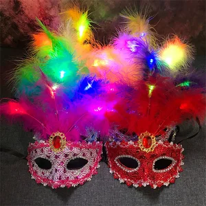 Mặt nạ nửa cho phụ nữ, ánh sáng LED, tưởng tượng cosplay, tiệc tùng 10 Tùy chỉnh bán hàng chính của Venice Carnival - №10