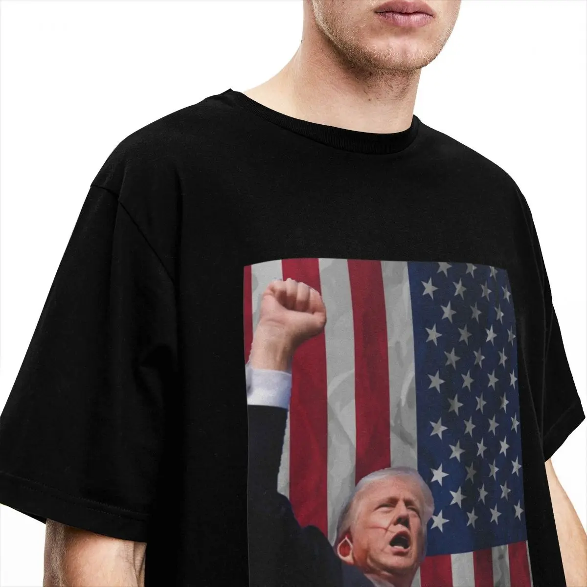 Mens T Shirt Defiant Donald Trump T-Shirts Novelty Summer Tees Classic Casual 100 Cotton Tops Birthday Present