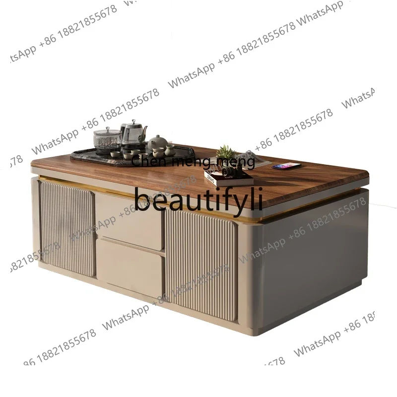 

N178 G Solid wood natural marble high-end Kung Fu tea table modern simple villa office