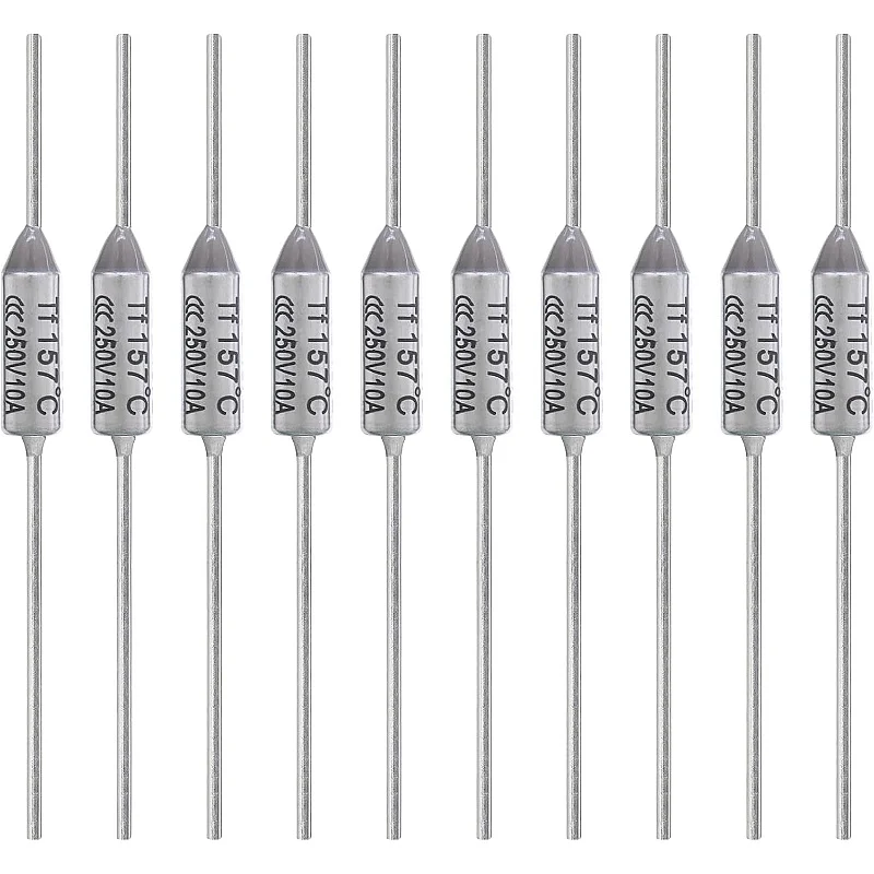 Pack of 10 Thermal Fuses TF 157 Degrees Celsius 10A 250V AEC157E Temperature Fuse 157°C Thermal Fuses Thermal Fuses
