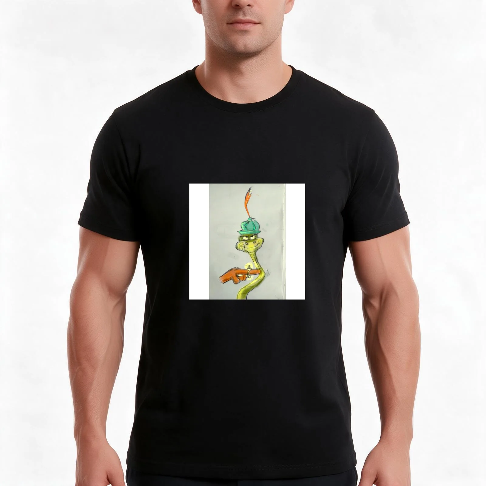 Sir Hiss T-Shirt, Summer Casual Cotton Tee, Oversized Streetwear Tops, Vintage Graphic Print, Loose Fit Short Sleeve