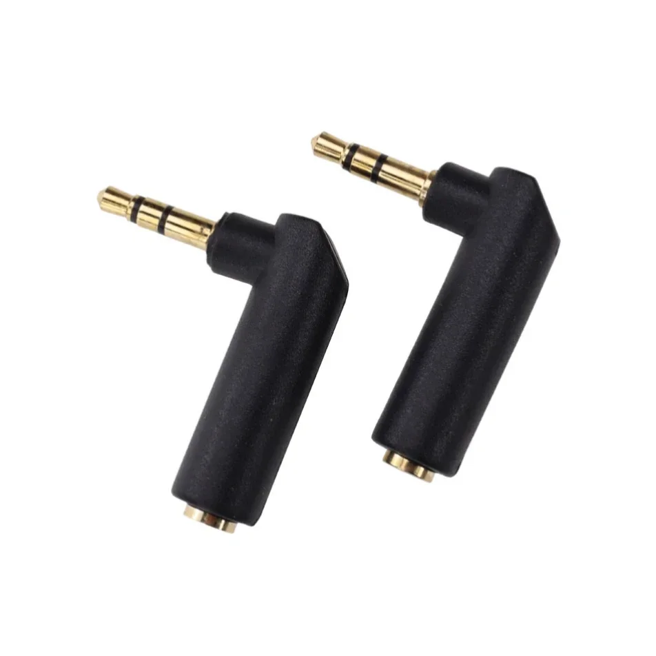 100 Uds 90 grados 3,5mm adaptador macho a hembra convertidor de codo en forma de L conector de clavija estéreo para auriculares de Audio