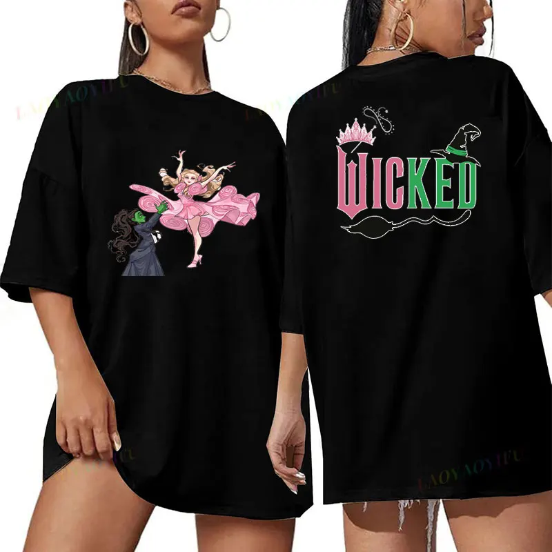 

Retro Wicked Changed for Good We’re Unlimited T-shirt Defy Gravity Broomstick Magic Wand The Musical Wizard Movie Fan Clothes