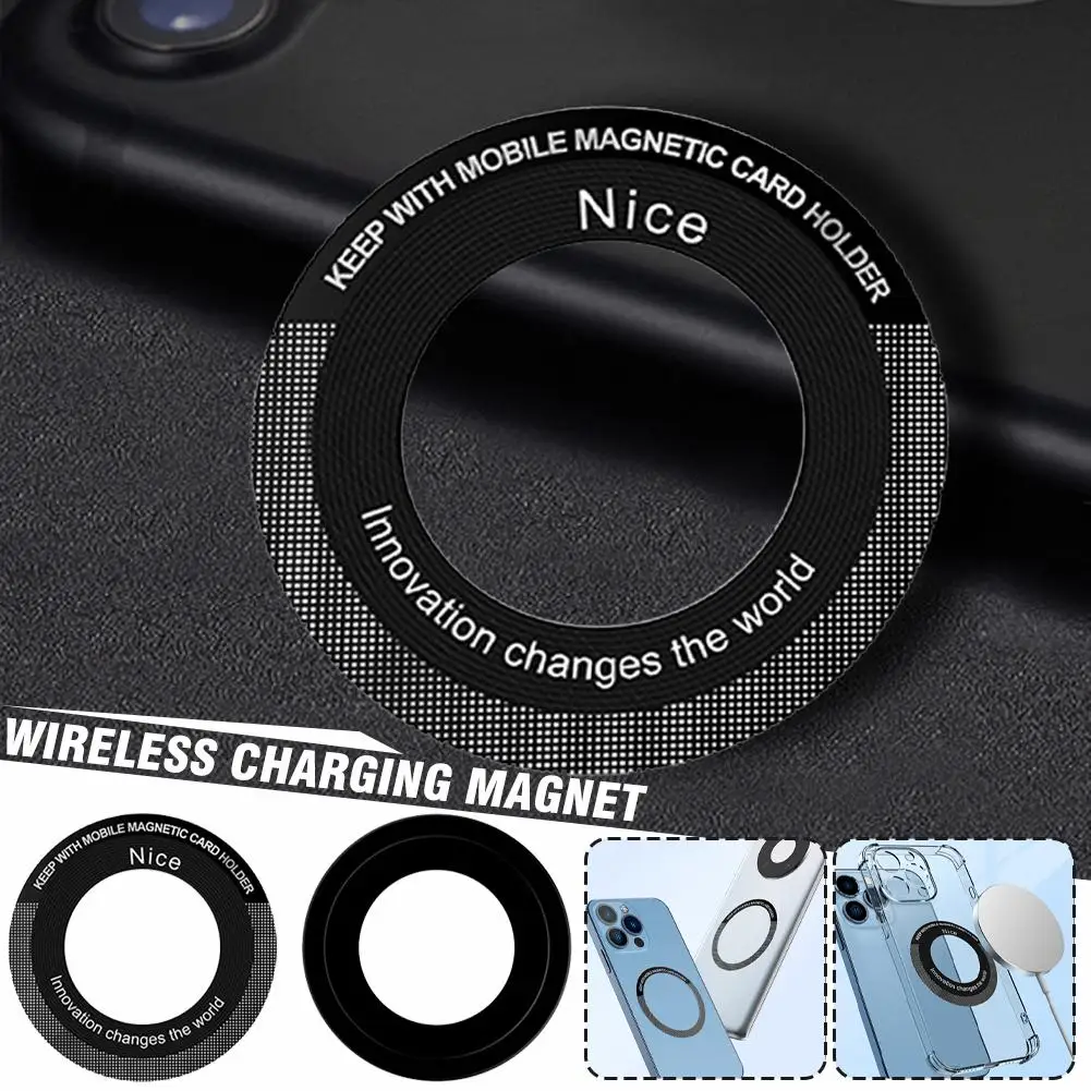 

Wireless Charging Magnetic Sheet For IPhone Black Laser Engraved Electrophoretic Phone Holder Patch Dropshipping D6B2