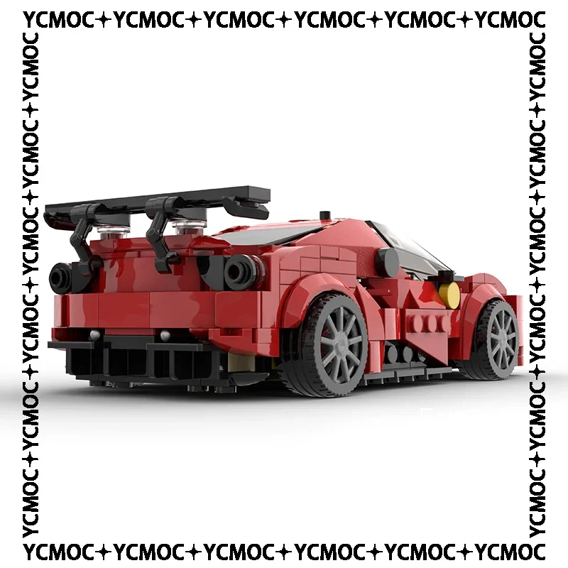 MOC-décennie s de Construction Modèle de Voiture Smile Speed Champion 488, Briques Techniques à Assembler Soi-Même, Jouets pour Enfants, Cadeaux de Vacances