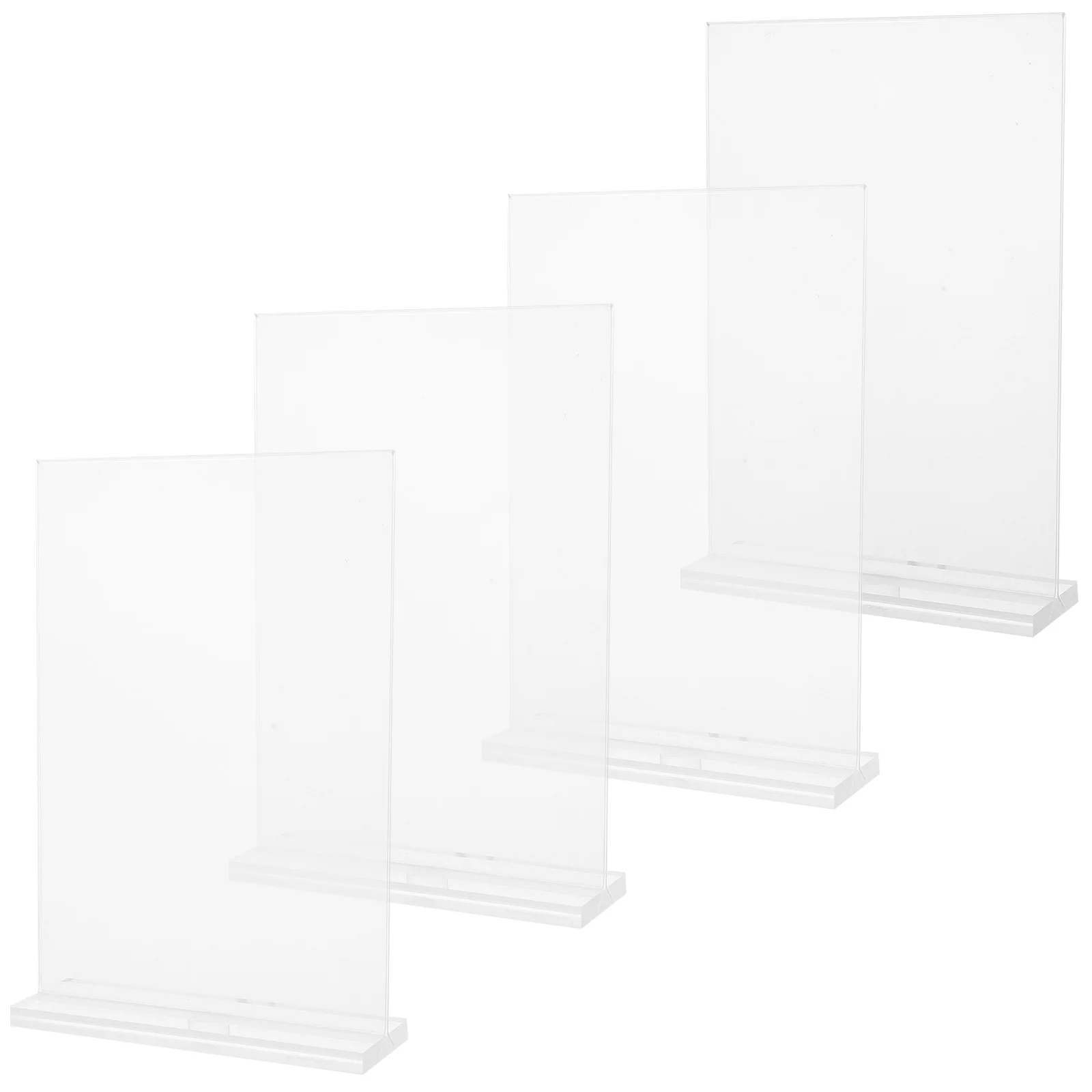 

4pcs Acrylic Transparent Poster Board Display Holder Clear Table Sign 15x10cm Menu Nameplate Brochure Stand Lightweight