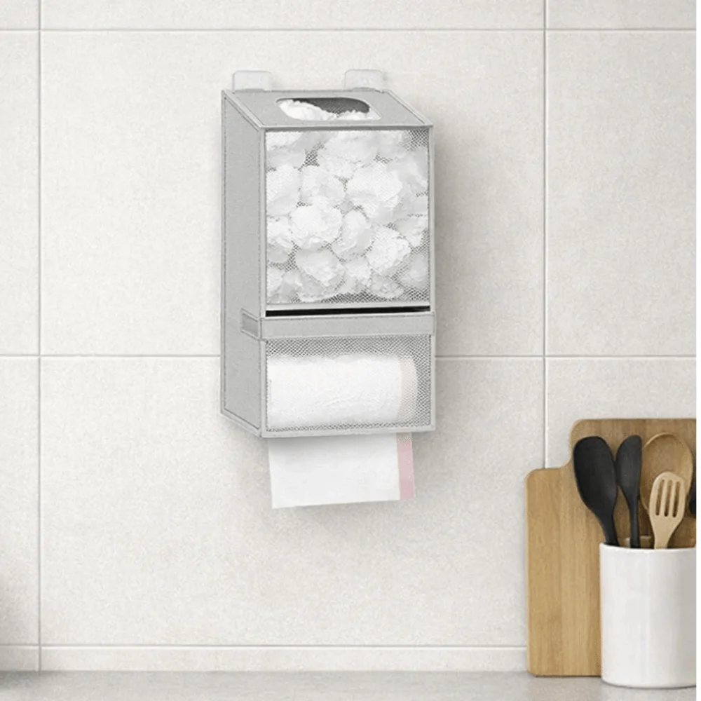 Wall Mounted Garbage Bag Storage Bag Non-woven Fabric Save Space Plastic Bag Holder Large Capacity Breathable