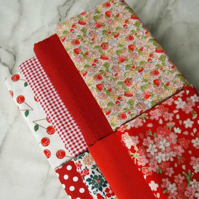 145x50cm Red Raspberry Monochromatic Jacquard Fabric, Bronzing Cotton Fabric, Doll Clothes, Clothing Sewing Cloth