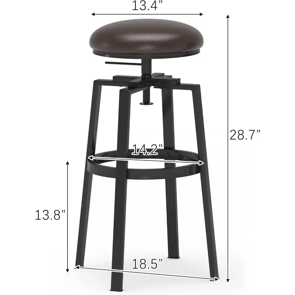 Bar stuhl, Vintage Barhocker mit Gegen höhe, rustikale drehbare Barhocker aus Leder, höhen verstellbarer Hocker für die Küchen theke