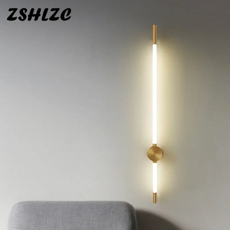 

Nordic Modern LED Longer Wall Lamp Living Room Bedroom Bedside Decor Wall Lamp Hotel Stair Aisle Minimalist Design Light Fixture