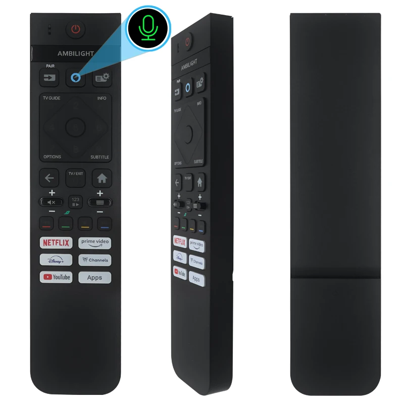 

398GM10BEPHNE000SY Voice Remote for Ambilight 55PUS8009/05 55PUS8009/12 OLED TV (w/Silicone Case)