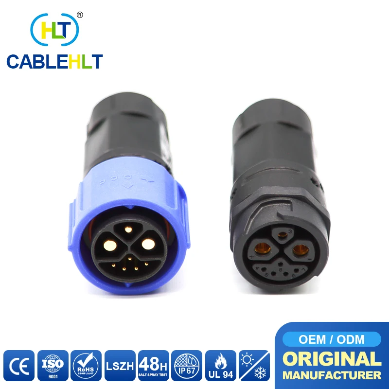 

M25 Quick Lock Assembled Connector Power Connector Waterproof IP67 30A Male Female Connectors Waterproof Male Female Plug Heads.