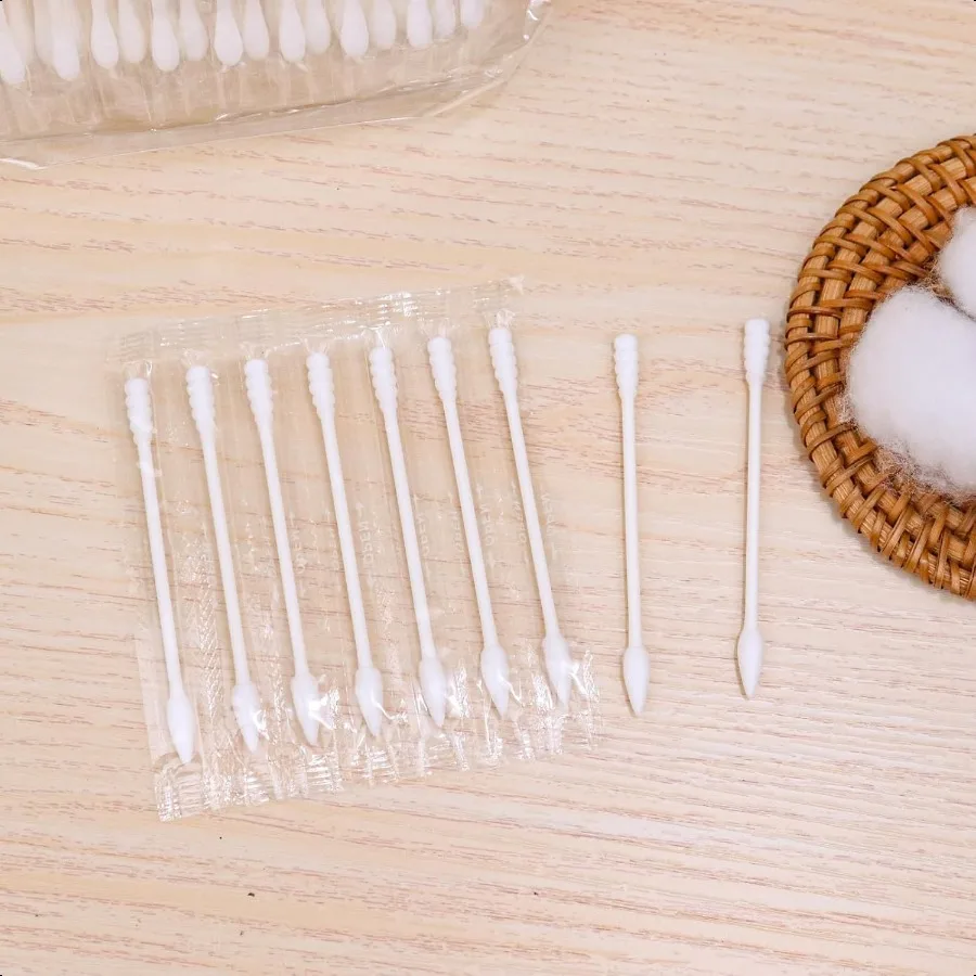 مسحات القطن ملفوفة بشكل فردي براعم القطن السائبة أطراف القطن قضيب السائبة ماكياج السفر Qtips مناسبة للعناية بجمال الأذن