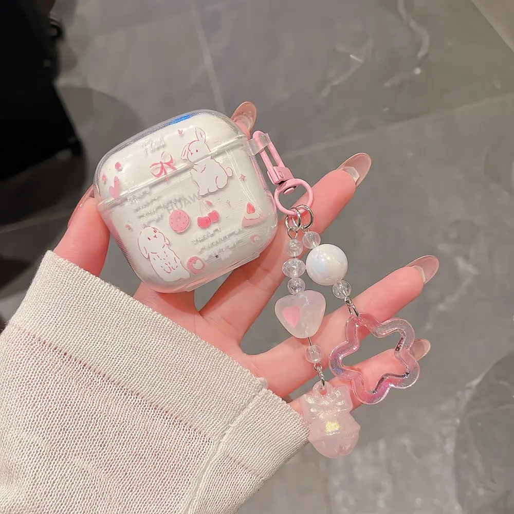 Suitable For Huawei Freebuds SE 3 Earphone Protective Case Cartoon Cherry Bow Headset Soft Cover FreeBuds 3SE With Keychain