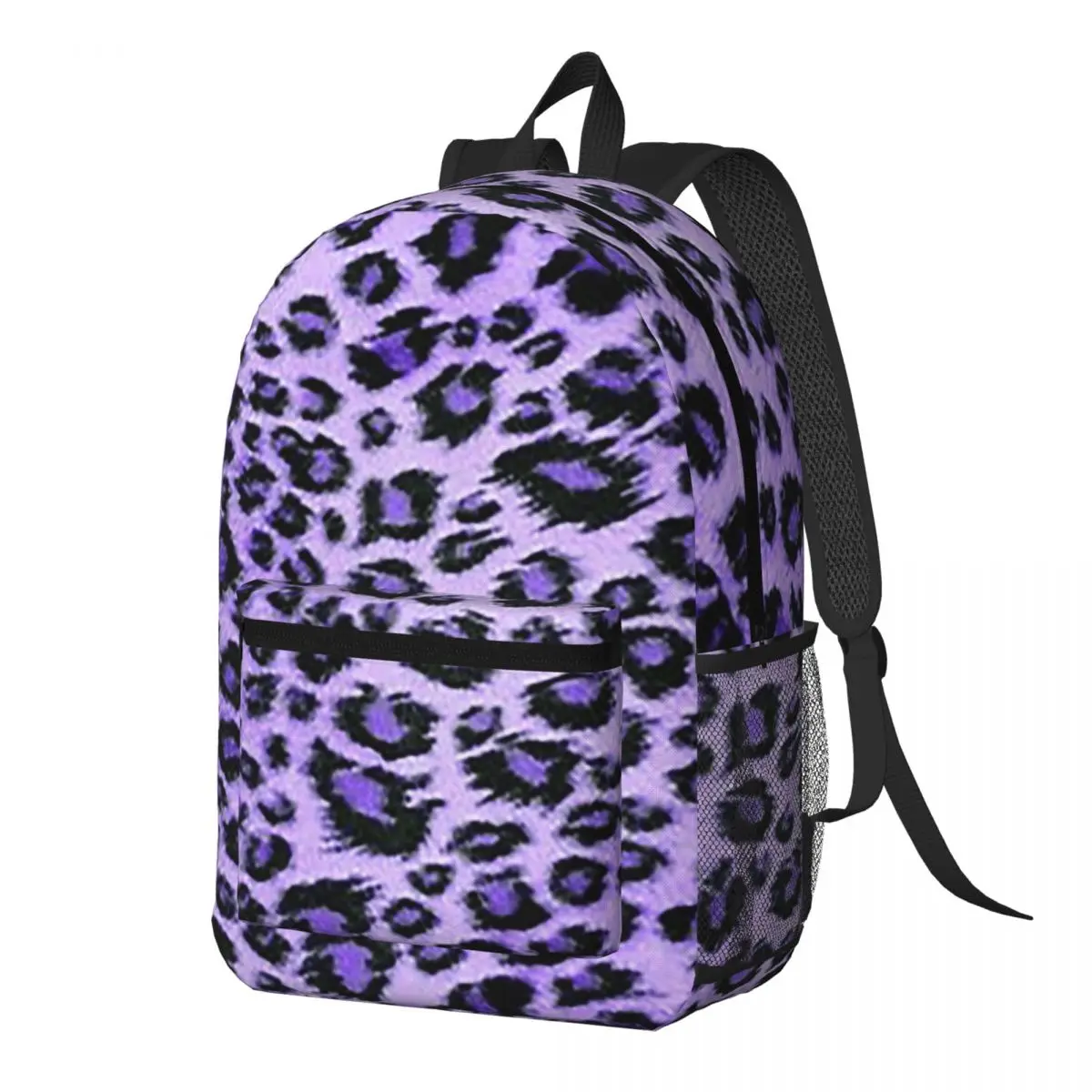 

Purple Leopard Print Backpack Daypack Large Capacity Boys Girls BookBag School Bag Shoulder Bags for Men Women