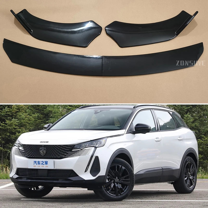 For Peugeot 4008 2016--2024 Year Front Bumper Lip Splitter Universal Spoiler Body Kit Accessories