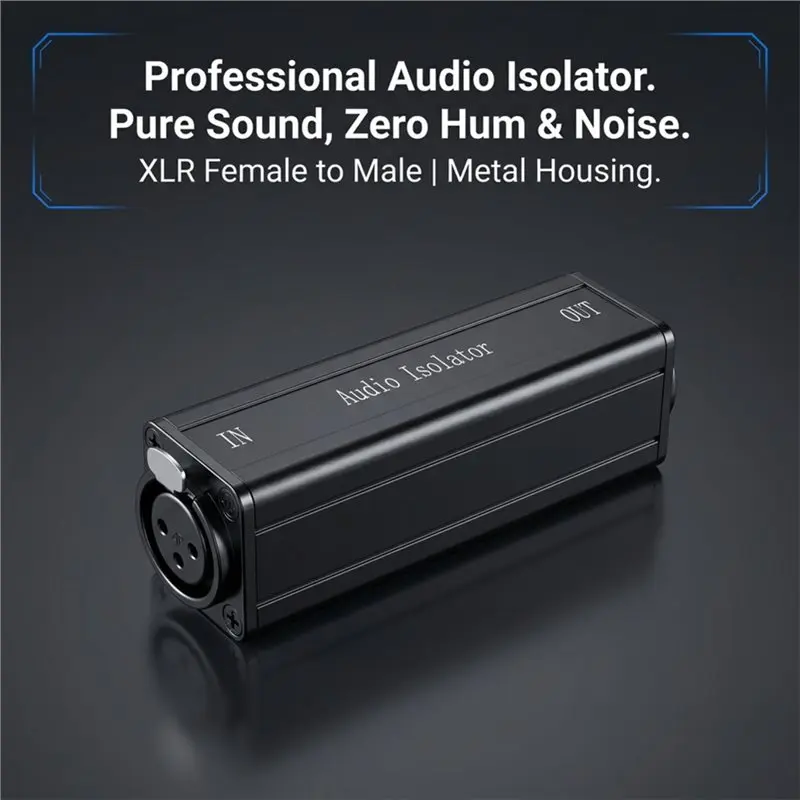 ABUO-Professional XLR Audio Isolator Noise Filter, Audio Ground Loop Hum Noise Eliminator Single Channel