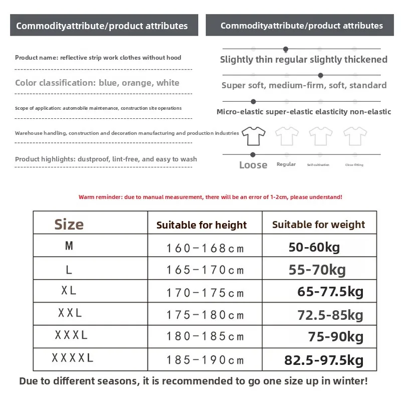 Tuta da Lavoro con Strisce Riflettenti per Uomo, Resistente, Antipolvere, per Officina e Sicurezza