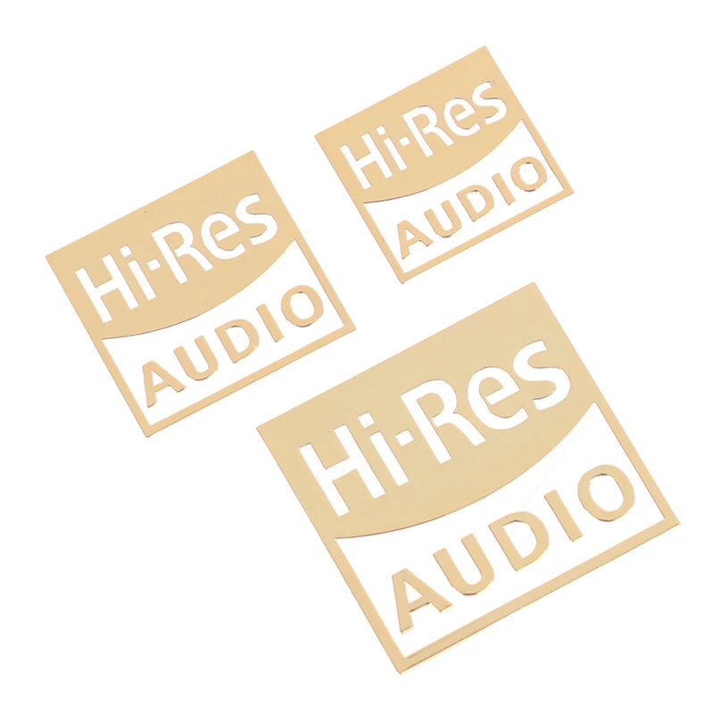 5PCS Hallo-res AUDIO Gold Standard Hohe-qualität Sound Zertifiziert Metall Aufkleber Kopfhörer Metall Aufkleber