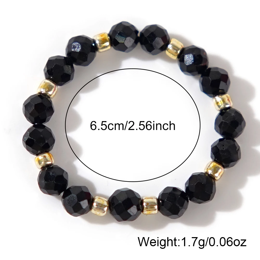 Go2boho Handmade Boho Stretch Jewelry Healing Gemstone String Black Jasper Beads Rings for Women 2024 Fashion Valentine Gifts view 5