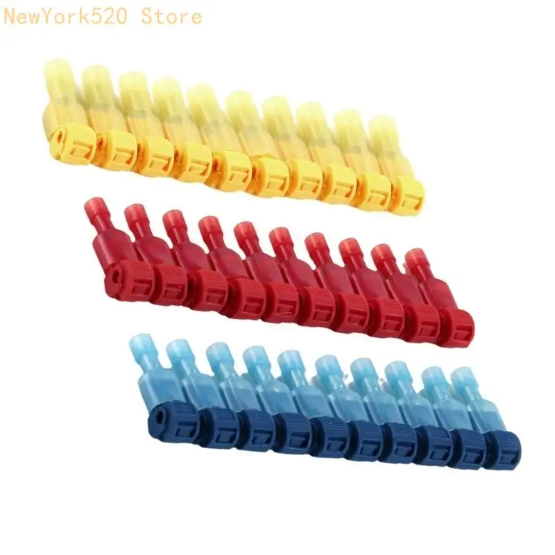 60pcs Electrical T-Tap Connectors with Insulated Male Quick Disconnects for Cord N84C
