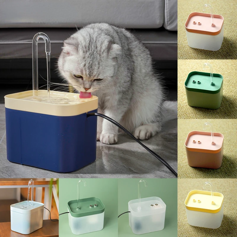 1.5L Automatic Cat Drinking Fountain USB Electric Mute Pet Water Dispenser with Recirculate Filtring for Fresh Clean Water