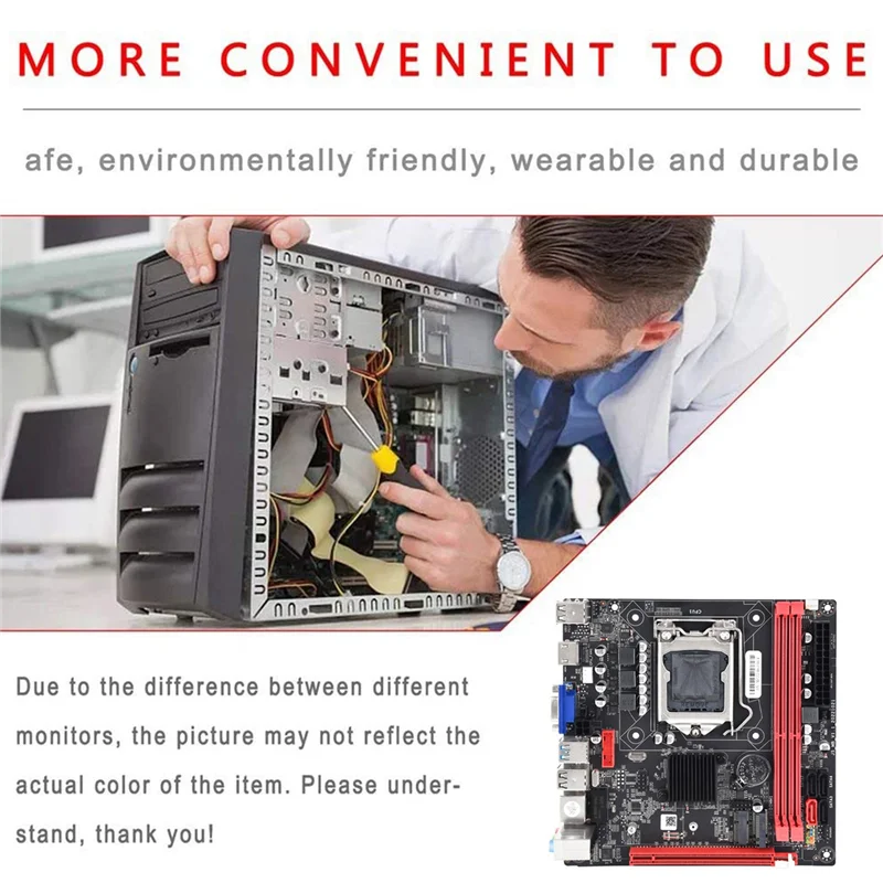 Carte mère B75A (B75) LIncome 1155 2XDDR3 + I3 2120 CPU + Kit de graisse thermique, prise en charge NVcloser M.2 + WIFI M.2 Wild USB 3.0 SATA 3.0