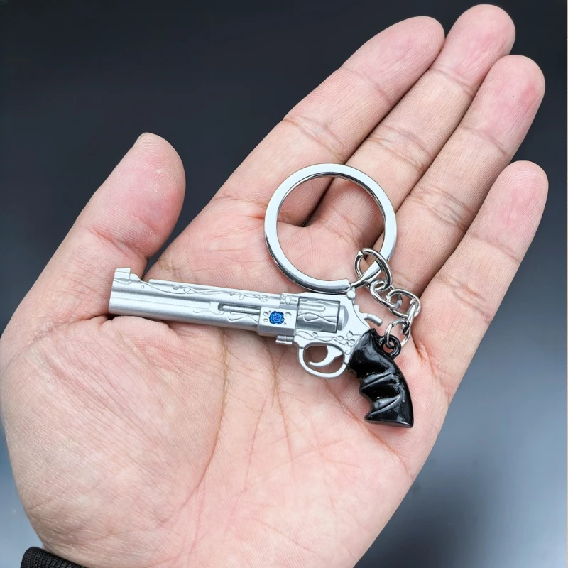 デビルメイクライ ローズリボルバーモデルキーホルダー ダンテ ネロ ブルーおもちゃ銃 メタルバックパックペンダント コレクタブルギフト 男の子向けオーナメント