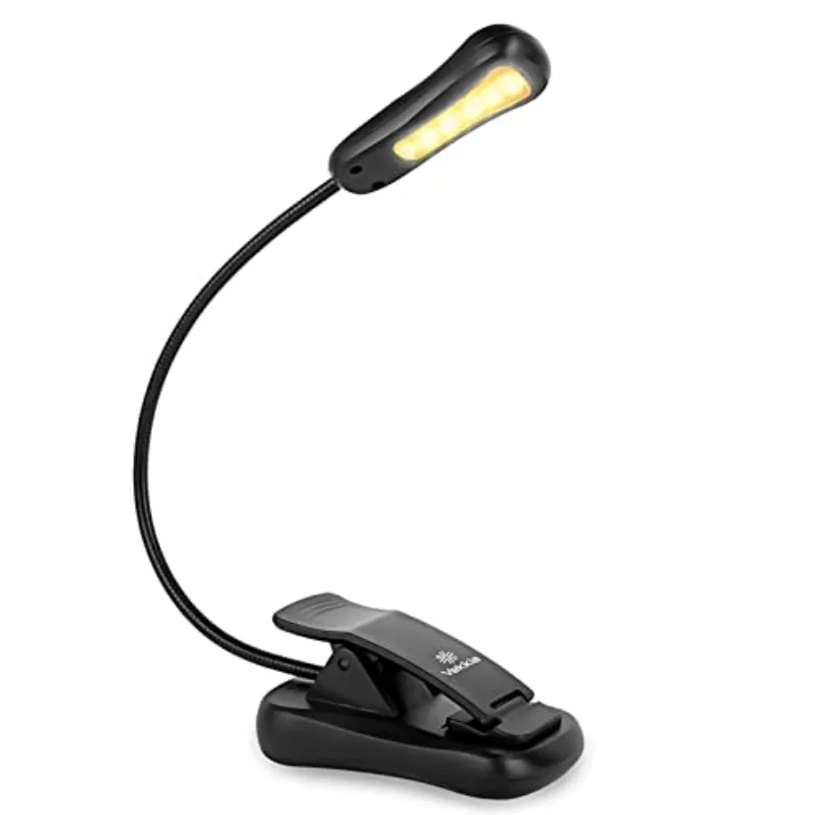 

3000K Warm LED Rechargeable Book Light, Easy for Eyes, Clip on Reading Lights for Books in Bed, Car and Travel, Lightweight Sli