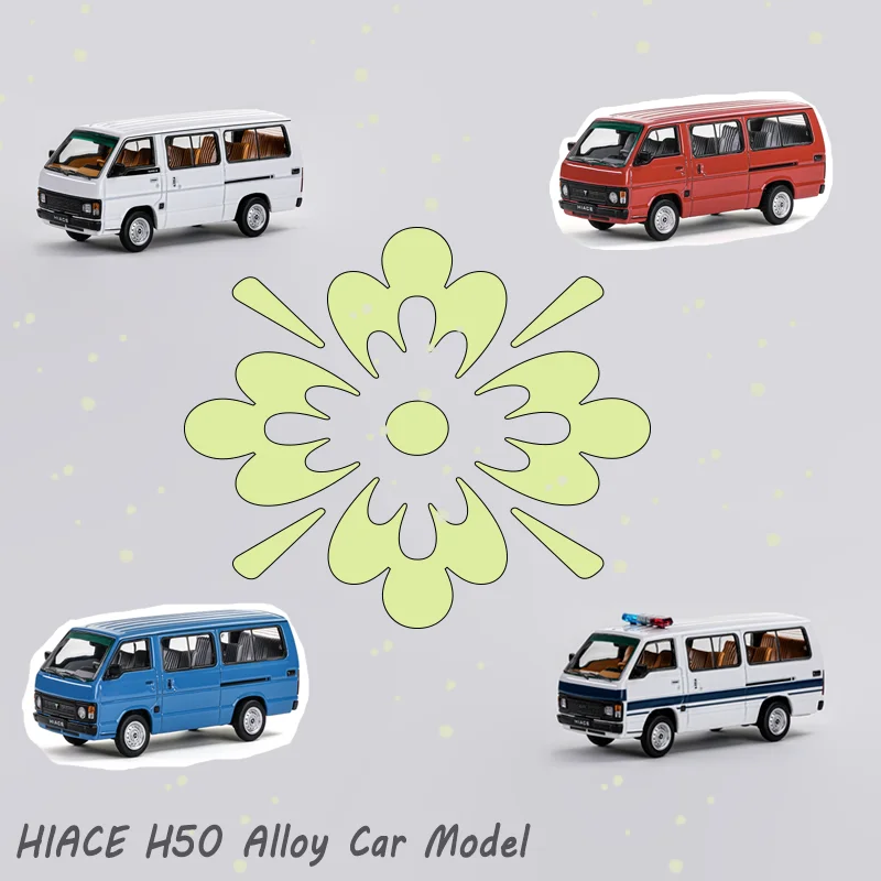 MASSDI 1/64 HIACE H50 Alloy Car Model Adult Gift Static Finished Decoration Desktop Creative Souvenir Toy