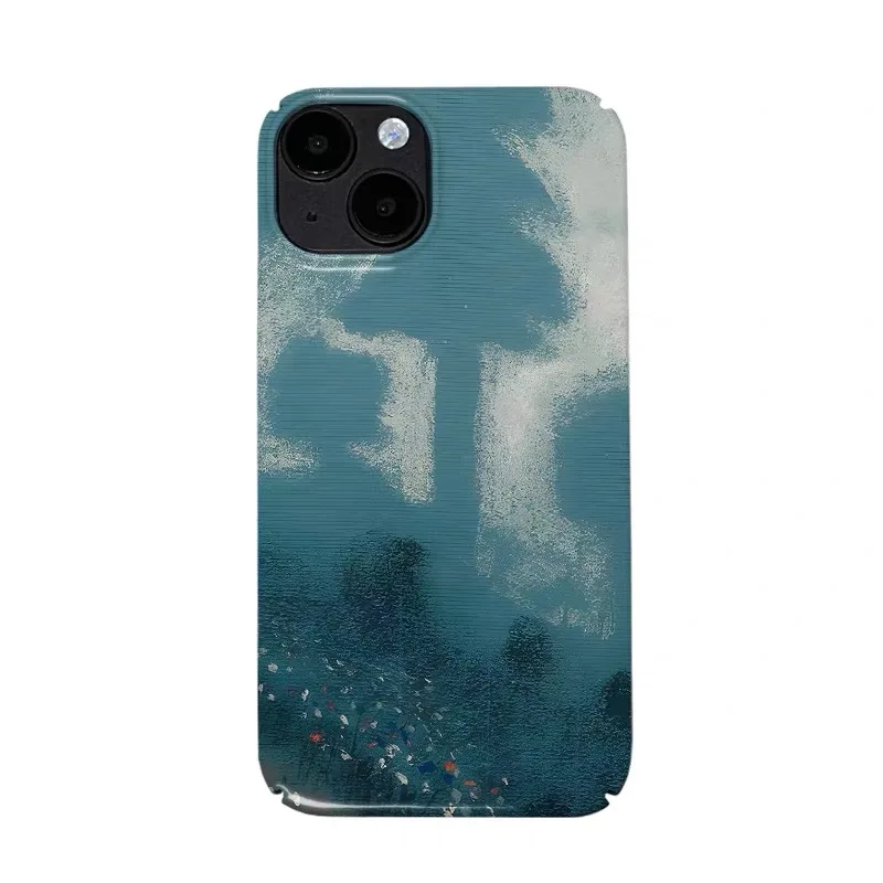 

Ins Water Blue Graffiti Art Phone Case for IPHONE 17 Air 16E 15 PROMAX 14 Plus 13 12 MINI 11 PRO 16Plus XR Acrylic Phone Cover