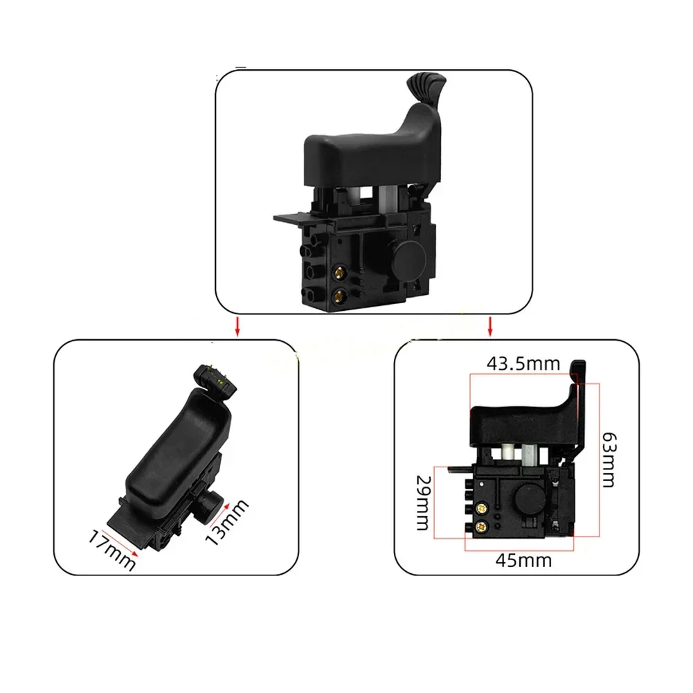 For Hammer Drill Repair Power Switch Power Tool Accessory Black Plastic Construction Compact Design Lightweight