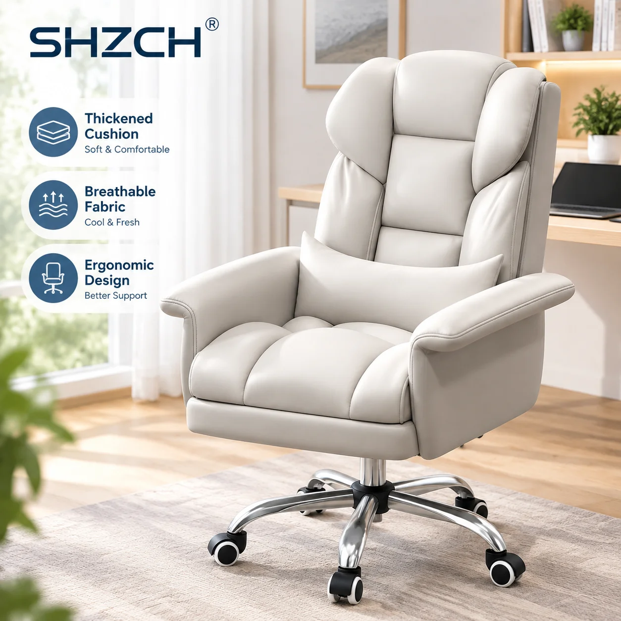 Home Office Chair Ergonomic Mesh Computer Chair High-back Adjustable Swivel Task Seat Lumbar Support Rolling Managerial Chair